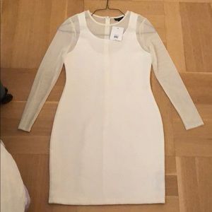 White sheer long sleeve Topshop US 8 dress